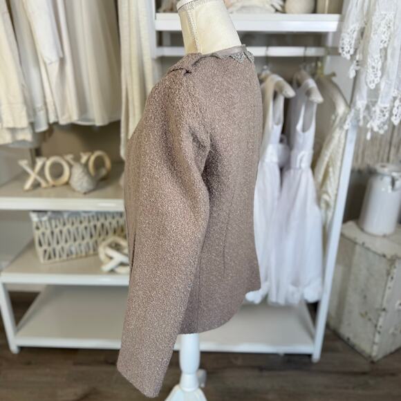 Banana Republic Women's Size 6 Beige Lace Trimmed Jacket  #3512 - Picture 4 of 9